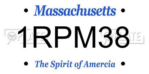 1RPM38 Massachusetts License Plate