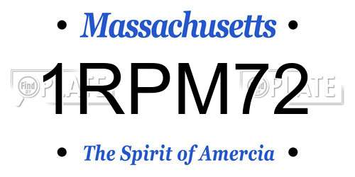 1RPM72 Massachusetts License Plate
