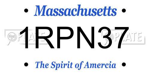 1RPN37 Massachusetts License Plate