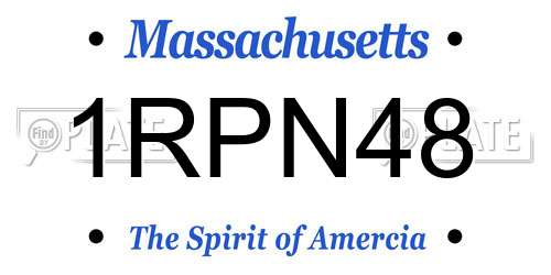 1RPN48 Massachusetts License Plate