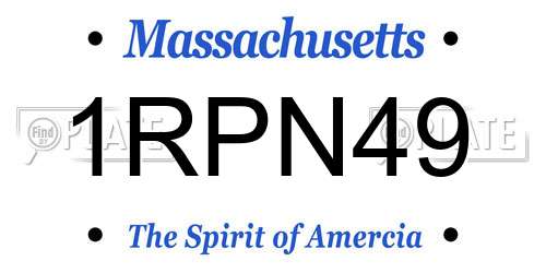 1RPN49 Massachusetts License Plate
