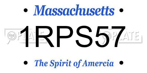 1RPS57 Massachusetts License Plate
