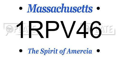 1RPV46 Massachusetts License Plate