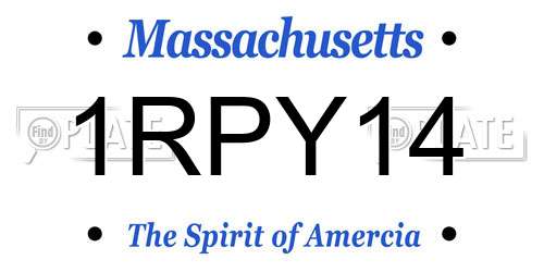 1RPY14 Massachusetts License Plate
