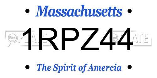1RPZ44 Massachusetts License Plate