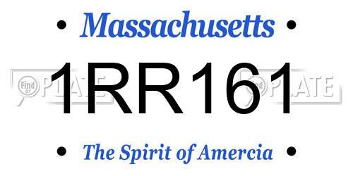 1RR161 Massachusetts License Plate