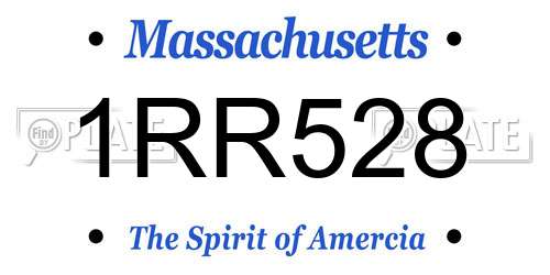 1RR528 Massachusetts License Plate