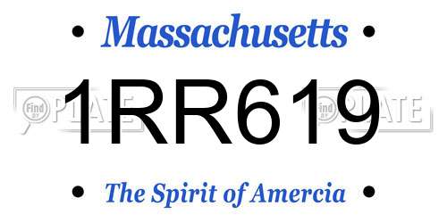 1RR619 Massachusetts License Plate