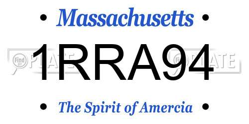 1RRA94 Massachusetts License Plate