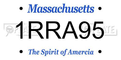 1RRA95 Massachusetts License Plate