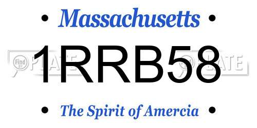 1RRB58 Massachusetts License Plate