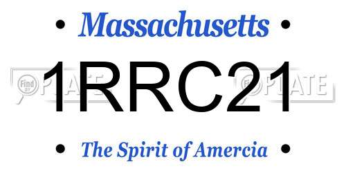 1RRC21 Massachusetts License Plate