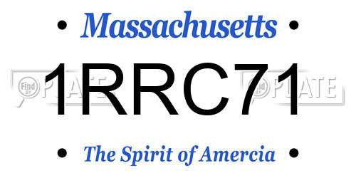 1RRC71 Massachusetts License Plate