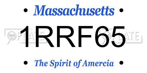 1RRF65 Massachusetts License Plate