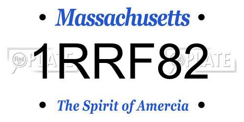 1RRF82 Massachusetts License Plate