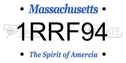 1RRF94 Massachusetts License Plate