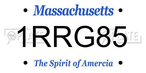 1RRG85 Massachusetts License Plate