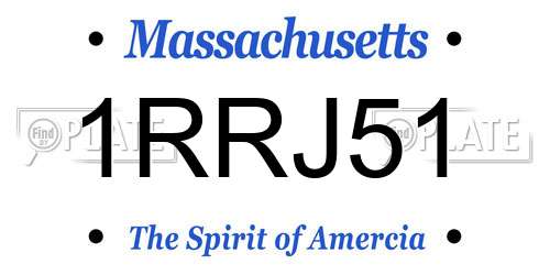 1RRJ51 Massachusetts License Plate