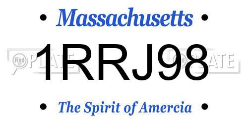 1RRJ98 Massachusetts License Plate