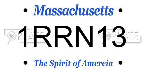 1RRN13 Massachusetts License Plate