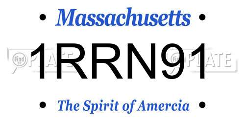 1RRN91 Massachusetts License Plate