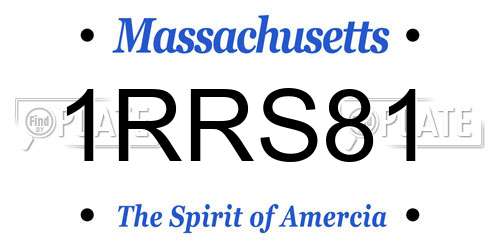 1RRS81 Massachusetts License Plate