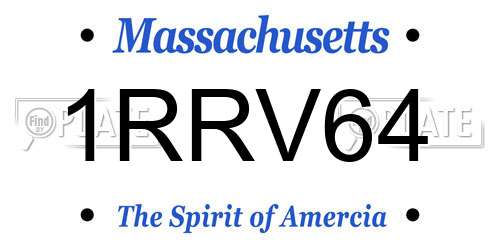 1RRV64 Massachusetts License Plate