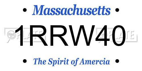1RRW40 Massachusetts License Plate