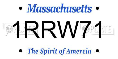 1RRW71 Massachusetts License Plate