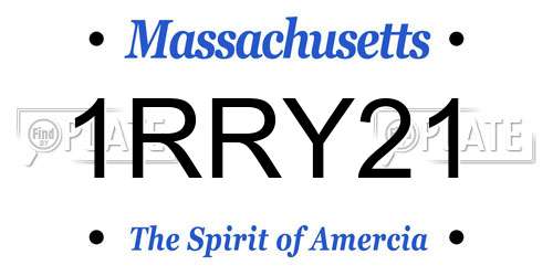 1RRY21 Massachusetts License Plate