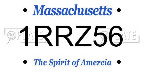 1RRZ56 Massachusetts License Plate