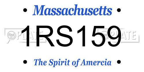 1RS159 Massachusetts License Plate