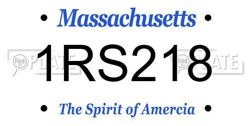1RS218 Massachusetts License Plate