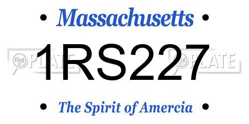 1RS227 Massachusetts License Plate