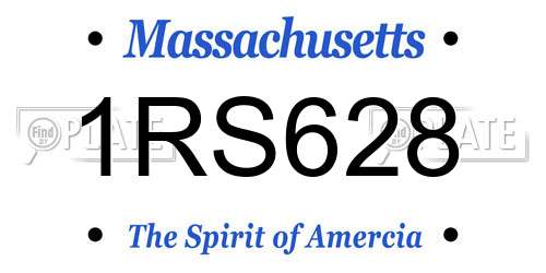 1RS628 Massachusetts License Plate