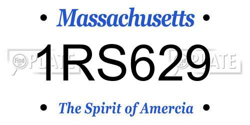 1RS629 Massachusetts License Plate