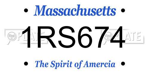 1RS674 Massachusetts License Plate