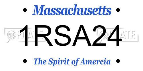 1RSA24 Massachusetts License Plate
