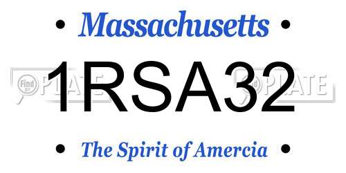 1RSA32 Massachusetts License Plate
