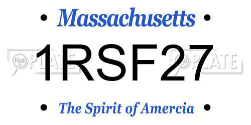 1RSF27 Massachusetts License Plate