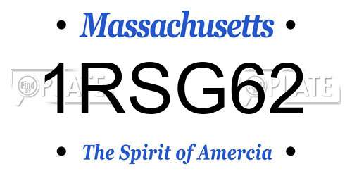1RSG62 Massachusetts License Plate