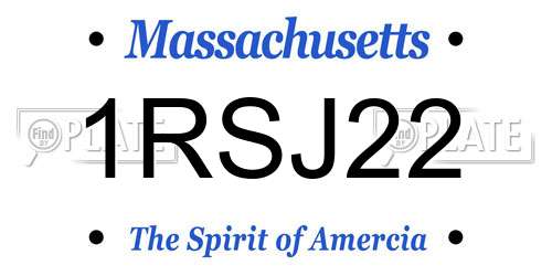 1RSJ22 Massachusetts License Plate