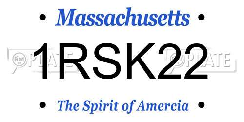1RSK22 Massachusetts License Plate