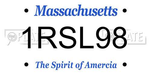 1RSL98 Massachusetts License Plate