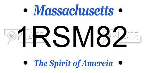 1RSM82 Massachusetts License Plate