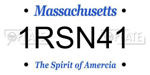 1RSN41 Massachusetts License Plate