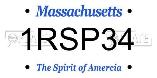 1RSP34 Massachusetts License Plate