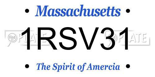 1RSV31 Massachusetts License Plate
