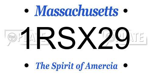 1RSX29 Massachusetts License Plate