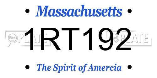1RT192 Massachusetts License Plate